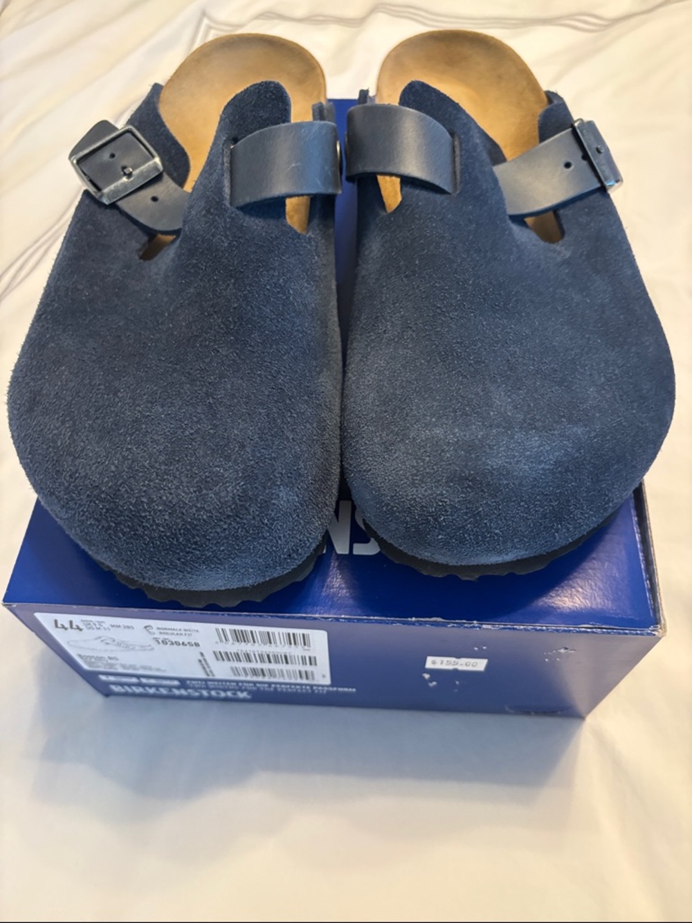 Birkenstock Boston Suede New Navy sz 44 EUC